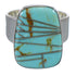 Turquoise Inlay Sterling Silver Southwest Ring Size 4-3/4 AX88248