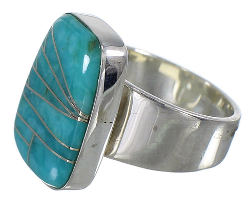 Turquoise Sterling Silver Southwestern Ring Size 5 AX88250