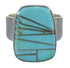 Silver Southwest Turquoise Ring Size 5-3/4 AX88253