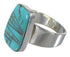 Silver Southwest Turquoise Inlay Ring Size 6-1/2 AX88256