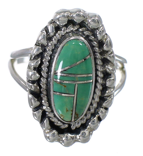 Turquoise Jewelry Sterling Silver Southwestern Ring Size 7-1/4 AX88278