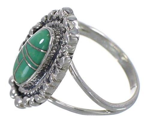 Turquoise Jewelry Sterling Silver Southwestern Ring Size 7-1/4 AX88278