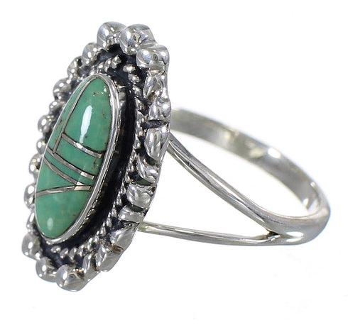 Genuine Sterling Silver Turquoise Inlay Ring Size 7 AX88290