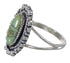 Silver Turquoise Inlay Ring Size 4-1/2 AX88293
