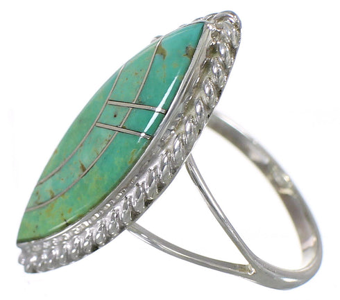 Sterling Silver Southwest Turquoise Ring Size 7-3/4 AX88313