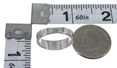 Turquoise Inlay Silver Jewelry Southwestern Ring Size 5-1/4 AX88334