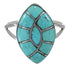 Southwestern Jewelry Turquoise Inlay Sterling Silver Ring Size 7-1/4 AX88353