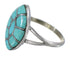Southwestern Jewelry Turquoise Inlay Sterling Silver Ring Size 7-1/4 AX88353