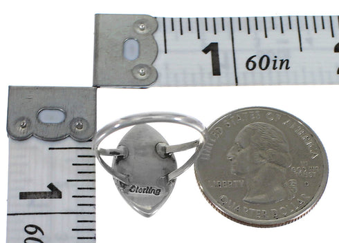 Southwestern Jewelry Turquoise Silver Ring Size 7-1/2 AX88359