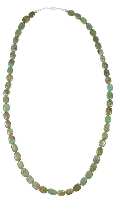 Authentic Sterling Silver Southwestern Kingman Turquoise Bead Necklace AX85200