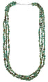 Kingman Turquoise Sterling Silver Navajo 3-Strand Bead Necklace AX85112