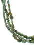 Kingman Turquoise Navajo Indian Sterling Silver 3-Strand Bead Necklace AX85171