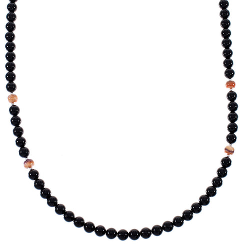 Navajo Indian Multicolor Genuine Sterling Silver Bead Necklace RX85784