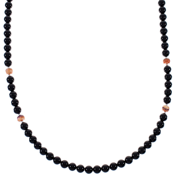 Navajo Indian Multicolor Genuine Sterling Silver Bead Necklace RX85784