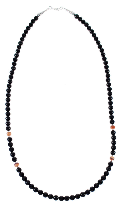 Navajo Indian Multicolor Genuine Sterling Silver Bead Necklace RX85784