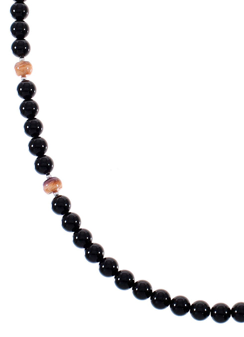 Navajo Indian Multicolor Genuine Sterling Silver Bead Necklace RX85784