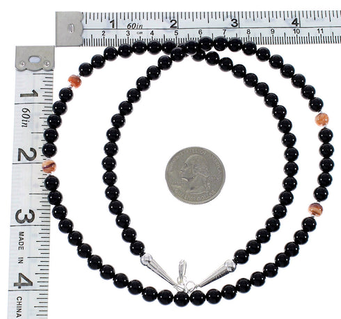 Navajo Indian Multicolor Genuine Sterling Silver Bead Necklace RX85784