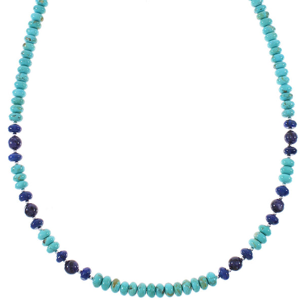 American Indian Multicolor Genuine Sterling Silver Bead Necklace RX85888