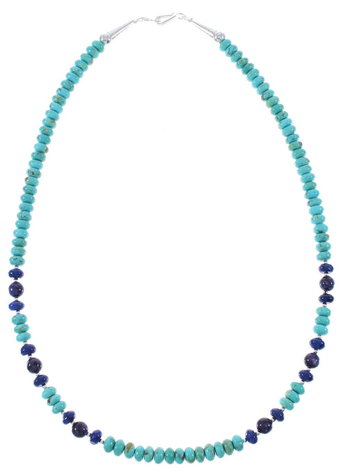 American Indian Multicolor Genuine Sterling Silver Bead Necklace RX85888