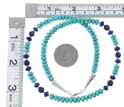 American Indian Multicolor Genuine Sterling Silver Bead Necklace RX85888