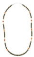 Multicolor Sterling Silver Navajo Bead Necklace AX88884