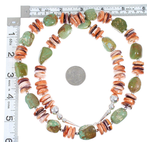 Multicolor Navajo Authentic Sterling Silver Bead Necklace AX88932