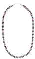 Purple Oyster Shell And Turquoise Sterling Silver Navajo Bead Necklace AX88789