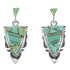 Silver And Turquoise Inlay Southwestern Arrowhead Post Dangle Earrings RX89361