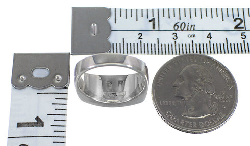 Turquoise Southwestern Authentic Sterling Silver Ring Size 8 QX86585