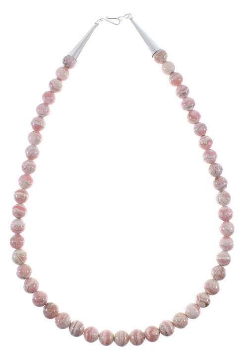 Southwestern Sterling Silver Rhodochrosite Bead Necklace AX91268