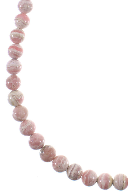 Southwestern Sterling Silver Rhodochrosite Bead Necklace AX91268