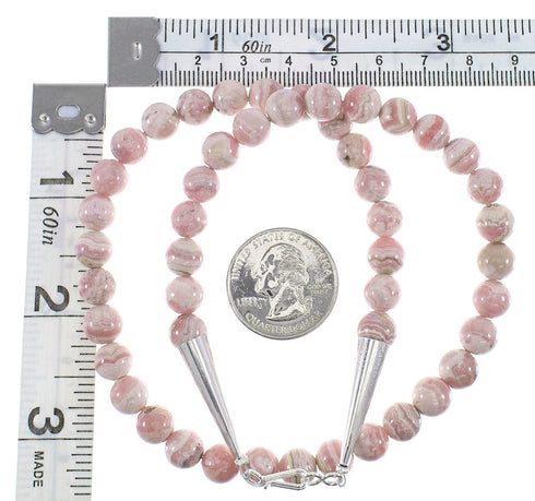 Southwestern Sterling Silver Rhodochrosite Bead Necklace AX91268