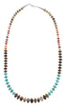 Navajo Multicolor Genuine Sterling Silver Bead Necklace RX91579
