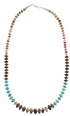 Navajo Multicolor Authentic Sterling Silver Bead Necklace RX91580