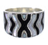 Silver Southwestern Jet Mother Of Pearl Ring Size 8-1/4 QX87599