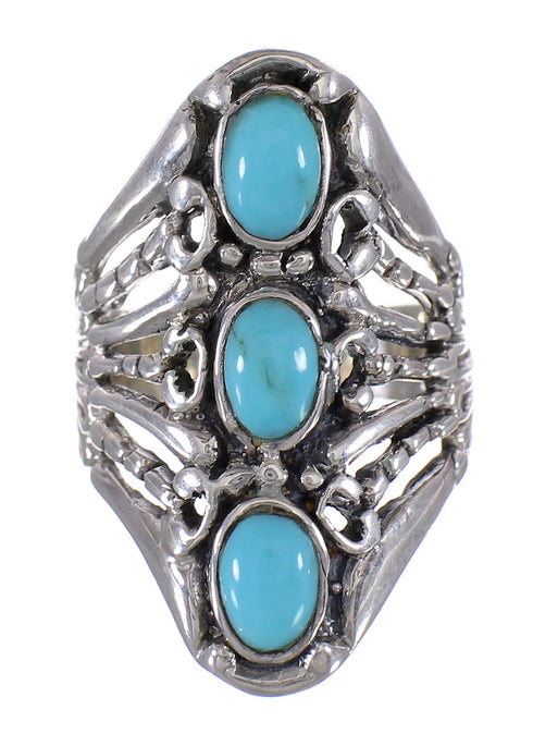 Silver Southwest Turquoise Ring Size 4-3/4 QX87202