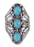 Silver Southwest Turquoise Ring Size 4-3/4 QX87202