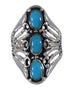 Turquoise Southwest Silver Ring Size 5-1/2 QX87252