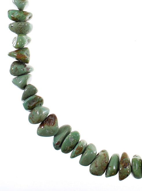 Genuine Sterling Silver Kingman Turquoise Southwestern Bead Necklace AX93841