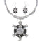 Pink Shell Inlay Genuine Sterling Silver Turtle Link Necklace Set AX93719