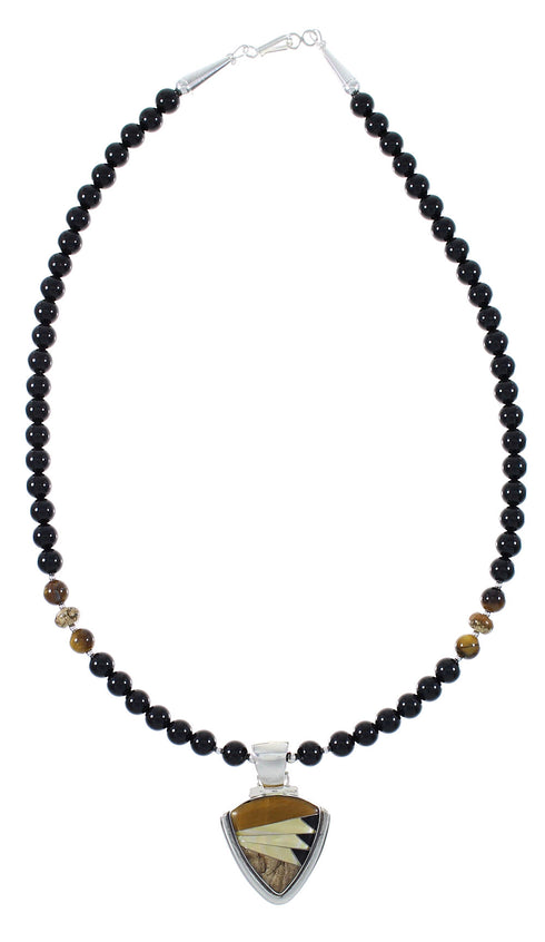 Southwest Multicolor Genuine Sterling Silver Necklace Set AX93911