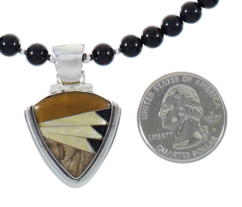 Southwest Multicolor Genuine Sterling Silver Necklace Set AX93911