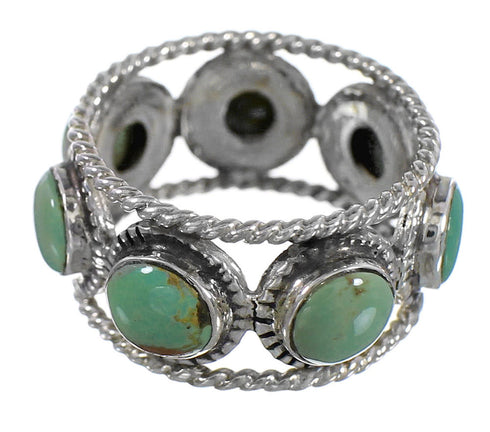 Southwestern Silver Turquoise Ring Size 7-1/4 YX94020