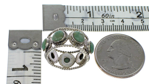 Southwestern Silver Turquoise Ring Size 7-1/4 YX94020
