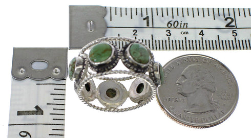 Turquoise Southwestern Silver Ring Size 5-1/4 YX94044