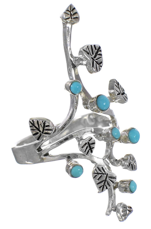 Genuine Sterling Silver Turquoise Southwestern Ring Size 7-1/4 YX94090