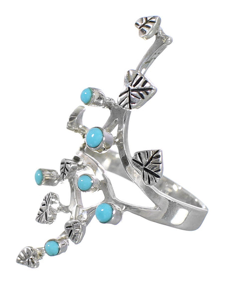 Sterling Silver And Turquoise Southwestern Ring Size 8-1/4 YX94097