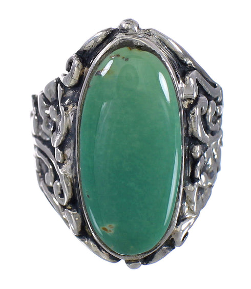 Southwestern Turquoise Jewelry Sterling Silver Flower Ring Size 6-3/4 RX94051