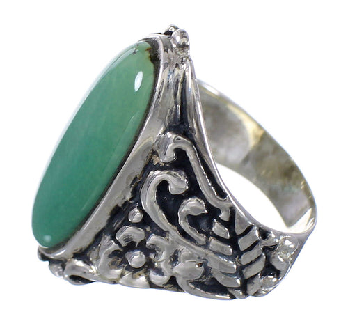 Southwestern Turquoise Jewelry Sterling Silver Flower Ring Size 6-3/4 RX94051