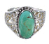 Southwest Turquoise Genuine Sterling Silver Ring Size 8-3/4 RX94061